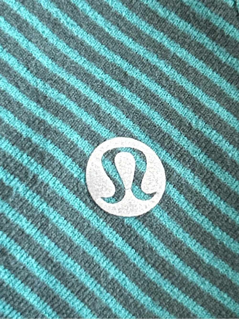 Lululemon Kanto Catch Me if You Can Green Striped Long Sleeve Running Top 12